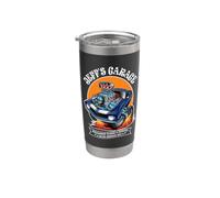Jeff's Garage Hotrod Diseño de coche clásico para el nombre Jeff Vaso térmico de acero inoxidable de doble pared