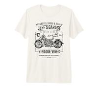Jeff's Garage Vintage Diseño de Motocicleta para el Nombre Jeff Camiseta Premium