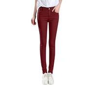 Jeggings Fit Push Up Mujer Chic Baratos a la Modelo Jogging Yoga Vintage Chic Jeans Ultra Cómodos, Vaqueros Ajustados, vino., M
