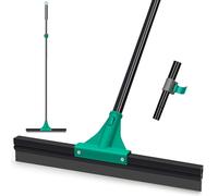 JEHONN Escoba de Goma para Suelo con Mango Largo 148 cm, Escobilla Caucho para Limpiar Garaje Hormigón Baño Azulejo Mármol Ducha Cristal Tienda Cubierta Ventana (Verde)