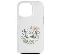 Jehová Rapha Cristiano Floral Biblia Verso Éxodo 15:26 Carcasa para iPhone 13 Pro