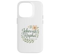 Jehová Rapha Cristiano Floral Biblia Verso Éxodo 15:26 Carcasa para iPhone 14 Pro