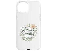 Jehová Rapha Cristiano Floral Biblia Verso Éxodo 15:26 Carcasa para iPhone 15 Plus