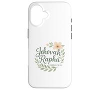 Jehová Rapha Cristiano Floral Biblia Verso Éxodo 15:26 Carcasa para iPhone 16
