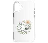 Jehová Rapha Cristiano Floral Biblia Verso Éxodo 15:26 Carcasa para iPhone 16 Plus