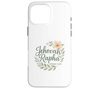 Jehová Rapha Cristiano Floral Biblia Verso Éxodo 15:26 Carcasa para iPhone 16 Pro Max