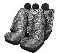 Jeiento Fundas de asiento de coche con estampado de leopardo para hombres y mujeres, protectores elásticos antideslizantes para el asiento delantero trasero para la mayoría de los coches, SUV, cubo,