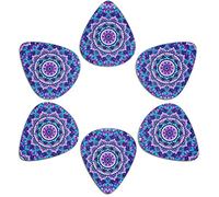 Jeiento Juego de 6 púas de guitarra para mujeres y niñas, diseño bohemio de mandalas, forma clásica triangular, para guitarras acústicas, eléctricas y bajos