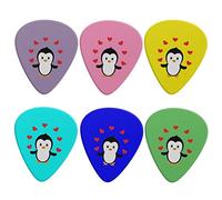 Jeiento Juego de 6 púas triangulares para guitarra, bonitos regalos de pingüino para mujeres, accesorios de guitarrista, color sólido, 0.96 mm