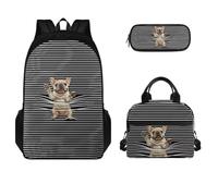 Jeiento Juego de bolsas escolares 3 en 1 con bolsa térmica para el almuerzo, estuche para lápices, mochila grande para estudiantes de campus, bolsa de hombro ajustable para niños y niñas, primaria,