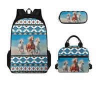 Jeiento Juego de bolsas escolares 3 en 1 con bolsa térmica para el almuerzo, estuche para lápices, mochila grande para estudiantes de campus, bolsa de hombro ajustable para niños y niñas, primaria,