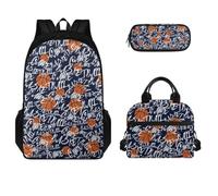 Jeiento Kawaii - Juego de mochila para niñas, bolsa de hombro, bolsa de viaje para la escuela, bolsa térmica para comida, bolsa de almuerzo + estuche de lápices de gran capacidad, juego de accesorios