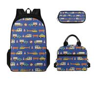 Jeiento Kawaii - Juego de mochila para niñas, bolsa de hombro, bolsa de viaje para la escuela, bolsa térmica para comida, bolsa de almuerzo + estuche de lápices de gran capacidad, juego de accesorios