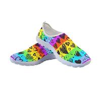 Jeiento LGBT - Tenis de moda para correr, cómodos, deportes, caminar, tenis, regalos para niñas y mujeres, Rayas arcoíris Varios Amores, 39 EU