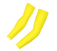 Jeiento Mangas de brazo de protección solar UV Plus Size M L XL para hombres y mujeres, tatuaje cubrir, enfriamiento, compresión, amarillo, M