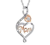 JeiibrZui Collar, 1 collar de plata para mujer, cadena de mariposa, plata de ley 925, colgante de corazón, regalo de Navidad, día de la madre para mamá, madre, 40cm+5cm, Plata esterlina, No es una
