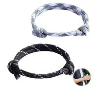 JeiibrZui Juego de 2 pulseras surferas, pulseras de cuerda náutica, hechas a mano, multicolor, hechas a mano, pulseras de la amistad para mujer, regalos y hombres, Poliéster