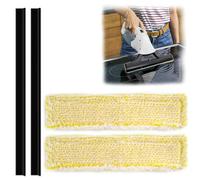 Jeinbuil Juego de 4 fundas de microfibra y labio de goma para limpiacristales, accesorios para Kärcher WV 2, WV5 botella pulverizadora