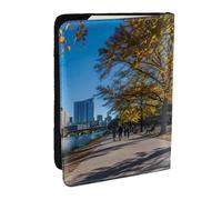 JEJEA Austin Texas - Organizador de viaje para tarjetas de crédito, funda para pasaporte, funda para pasaporte, cartera para viajes, Black, Talla única