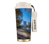 JEJEA Austin Texas - Tazas aisladas de acero inoxidable con impresión de doble pared, taza de café de viaje para oficina en casa