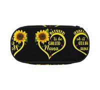 JEJEA Blessed to Be Called Nana - Estuche organizador de gran capacidad con estampado de girasoles, Black, Talla única, Organizador de bolsas
