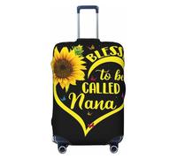 JEJEA Blessed to Be Called Nana - Funda protectora para maleta, lavable, antiarañazos, con estampado de girasoles, Black, M