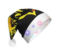 JEJEA Blessed To Be Called Nana - Sombrero de Papá Noel con estampado de girasol para adultos, sombrero de Navidad con luces para mujeres y hombres, suministros de fiesta de Año Nuevo