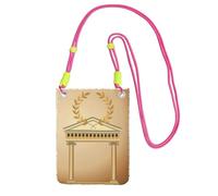 JEJEA Bolso cruzado para teléfono con diseño de edificio antiguo con rama de olivo romano y estampado griego para mujeres y hombres, correa ajustable, para viajes, compras, fucusia, Talla única