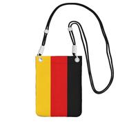 JEJEA Bolso cruzado para teléfono con estampado de bandera alemana para mujeres y hombres, correa ajustable, para viajes, compras, Black, Talla única