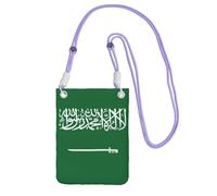 JEJEA Bolso cruzado para teléfono con estampado de bandera de Arabia Saudita para mujeres y hombres, correa ajustable, para viajes, compras, Purple, Talla única