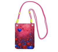 JEJEA Bolso cruzado para teléfono con estampado de corazón abstracto para mujeres y hombres, correa ajustable, para viajes, compras, fucusia, Talla única