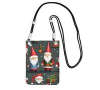 JEJEA Bolso cruzado para teléfono con estampado de gnomos divertidos de Navidad, para mujeres y hombres, correa ajustable, para viajes, compras, Black, Talla única