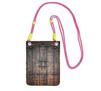 JEJEA Bolso cruzado para teléfono con estampado de puerta de madera rústica para mujeres y hombres, correa ajustable, para viajes, compras, fucusia, Talla única