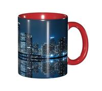 JEJEA Chicago Reflected Print - Taza de cerámica de 325 ml, tazas de café de cerámica, elegantes tazas de té con caja de regalo para mujeres con 6 colores