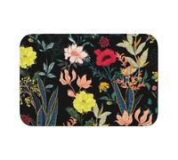 JEJEA Colorido tapete antideslizante con estampado floral bohemio, terciopelo de cristal, lavable, con parte trasera de goma antideslizante para interiores