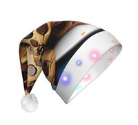 JEJEA Cookies Food Chocolate Chips Biscuits - Sombrero de Papá Noel para adultos, sombrero de Navidad con luces para mujeres y hombres, suministros de fiesta de Año Nuevo