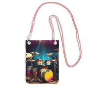 JEJEA Cool Drums Set - Bolso cruzado para teléfono para mujeres y hombres, correa ajustable, para viajes, compras, Pink, Talla única