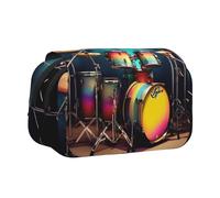 JEJEA Cool Drums Set - Estuche para lápices, estuche para lápices, maquillaje, caja organizadora multiusos para adolescentes, Black, Talla única, Neceser