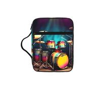 JEJEA Cool Drums Set - Funda grande para Biblia para mujer, bolsa de almacenamiento de Biblia con bolsillo con cremallera y asa