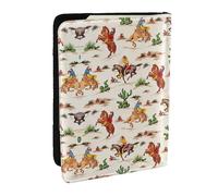 JEJEA Cowboy Ride Horse - Organizador de viaje para tarjetas de crédito, funda para pasaporte, funda para pasaporte, cartera para viajes, Black, Talla única