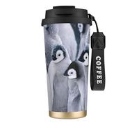 JEJEA Cute Penguin1 - Tazas aisladas de acero inoxidable con estampado de pingüino, tazas de café de doble pared, taza de viaje de café para oficina en casa