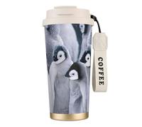JEJEA Cute Penguin1 - Tazas aisladas de acero inoxidable con estampado de pingüino, tazas de café de doble pared, taza de viaje de café para oficina en casa