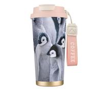 JEJEA Cute Penguin1 - Tazas aisladas de acero inoxidable con estampado de pingüino, tazas de café de doble pared, taza de viaje de café para oficina en casa