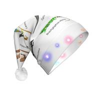 JEJEA Diferentes tipos de sombrero de Papá Noel con estampado de lagarto para adultos, sombrero de Navidad con luces para mujeres y hombres, suministros de fiesta de Año Nuevo