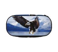 JEJEA Eagle Print - Estuche organizador de gran capacidad para lápices, gran capacidad, Black, Talla única, Organizador de bolsas