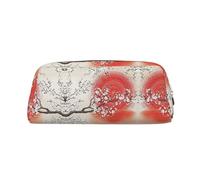 JEJEA Estuche de cuero con estampado de reflejo de sol, bolsa de lápices de gran capacidad, bolsa de papelería y bolsa de maquillaje versátil, Gold, Talla única, Neceser