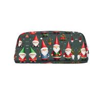 JEJEA Estuche de piel con estampado de gnomos de Navidad, bolsa de lápices de gran capacidad, bolsa de papelería y bolsa de maquillaje versátil, Silver, Talla única, Neceser