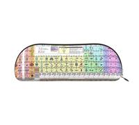 JEJEA Estuche de piel con estampado de tabla periódica de elementos con cremallera, estuche para lápices, bolsa para lápices, bolsa de cosméticos de maquillaje, Dorado, One Size, Neceser
