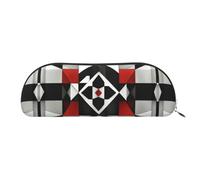 JEJEA Estuche de piel con estampado geométrico abstracto con cremallera, estuche para lápices, estuche para lápices, bolsa para lápices, bolsa para cosméticos de maquillaje, Silver, Talla única,