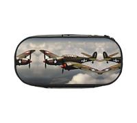 JEJEA Estuche organizador de gran capacidad con diseño de avión de la Guerra Mundial, Black, Talla única, Organizador de bolsas